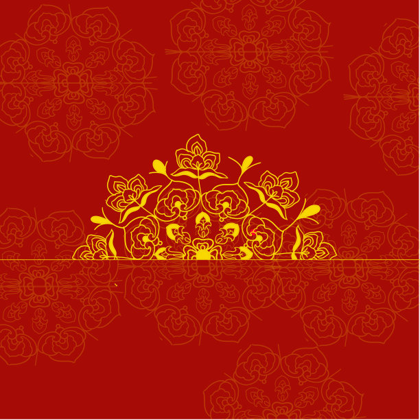 金色新年红包花纹元素图片下载