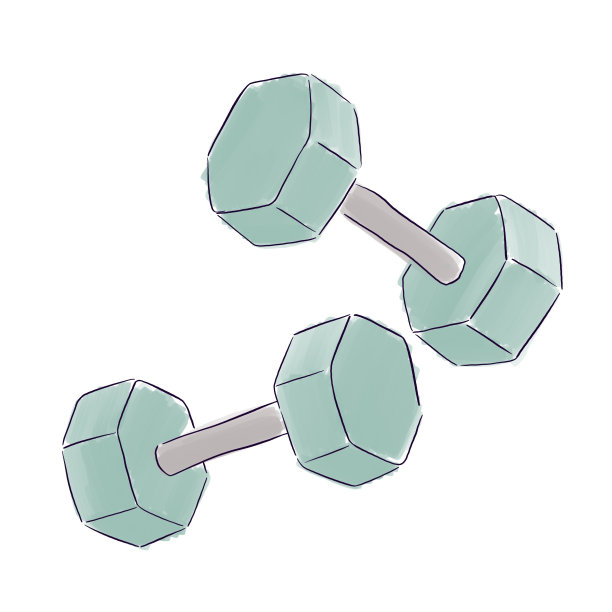 简单的轮廓插图，哑铃，运动图片图片下载