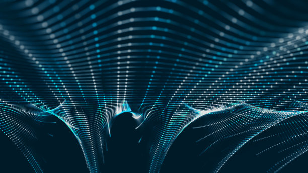 大数据可视化。抽象数字组合点和线。数字技术背景。3 d图片下载