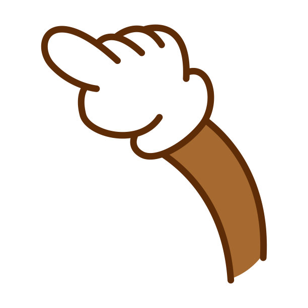 卡通手指向方向矢量插图孤立在一个白色的背景。图片下载