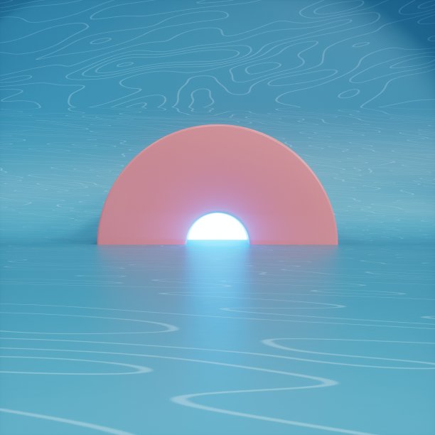 空的讲台场景在柔和的蓝色背景。时尚现代设计插画图片下载