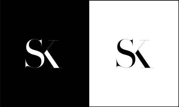 KS,SK抽象字母标志组合图片下载