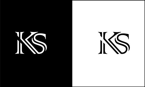 KS,SK抽象字母标志组合图片下载