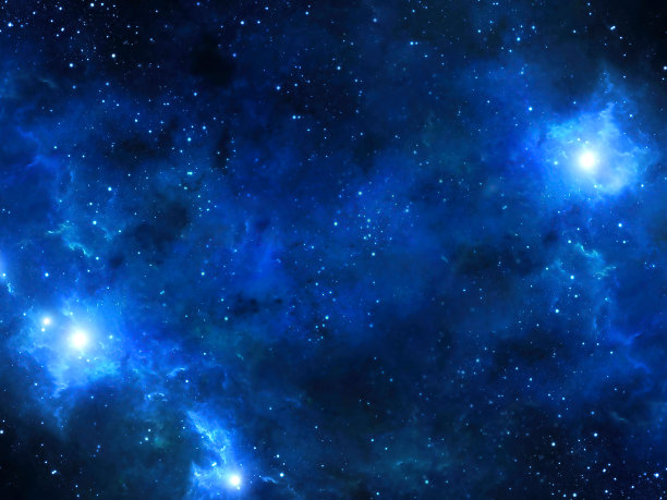 三维渲染深空，抽象的蓝色背景，高清晰度宇宙领域的恒星，星云和星系图片下载