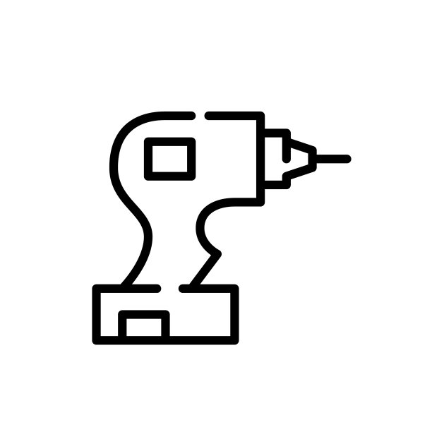 小型手持式电钻像素完美可编辑笔画图标图片下载