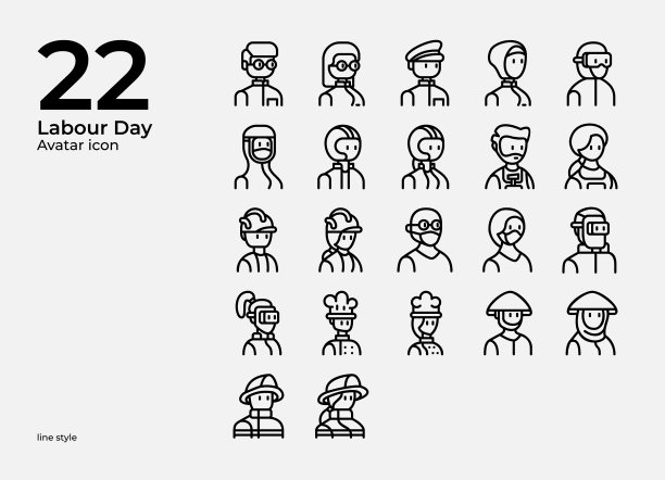 劳工节化身图标在线的风格图片下载