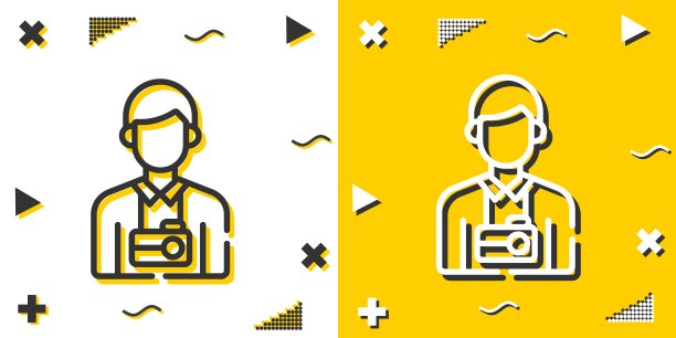 摄影师行图标。简单的轮廓的风格。摄影师线性迹象。矢量插图孤立在白色背景上。可编辑的stroke EPS 10图片下载