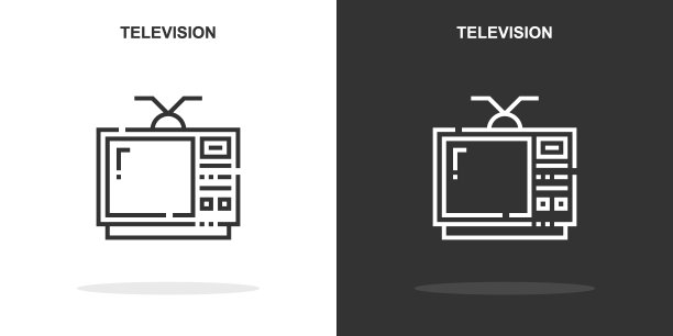 电视线图标。简单的轮廓的风格。电视线性迹象。矢量插图孤立在白色背景上。可编辑的stroke EPS 10图片下载