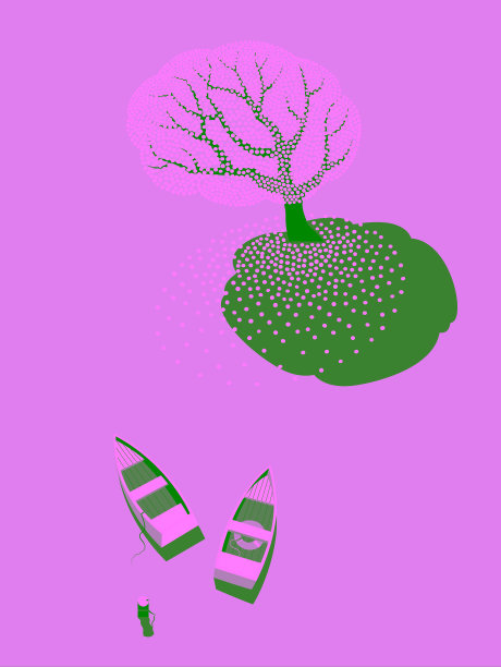 湖上的两艘船图片下载