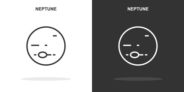 海王星行图标。简单的轮廓的风格。海王星线性迹象。矢量插图孤立在白色背景上。可编辑的stroke EPS 10图片下载