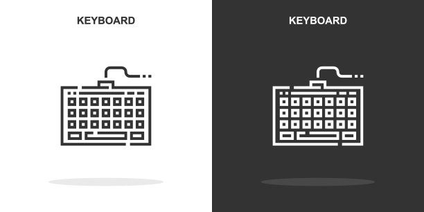 键盘线图标。简单的轮廓的风格。键盘线性迹象。矢量插图孤立在白色背景上。可编辑的stroke EPS 10图片下载