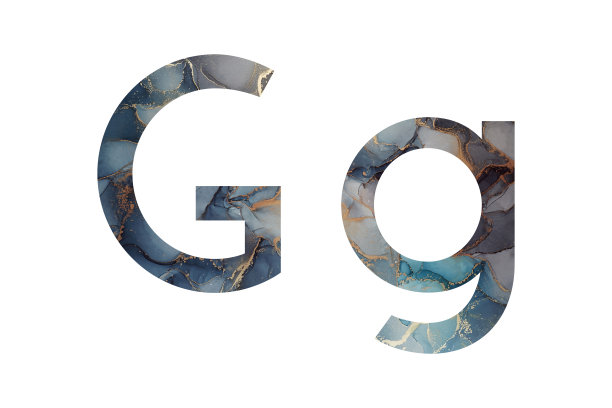 首字母G带有抽象手绘醇墨纹理图片下载