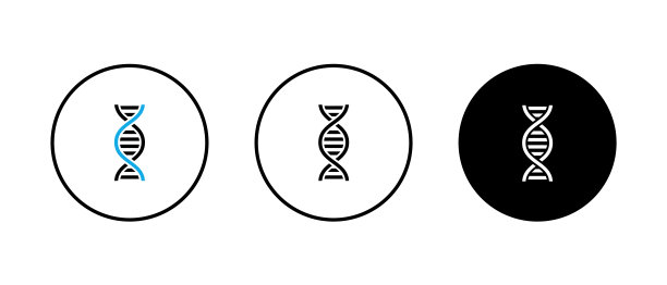 Dna螺旋矢量图标集。遗传医学，携带核苷酸的医学，染色体符号图片下载