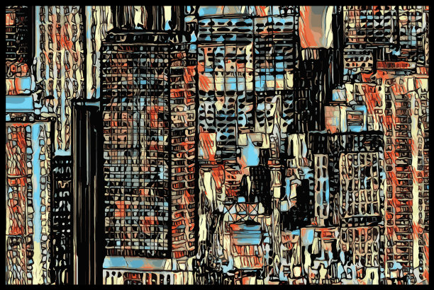 纽约曼哈顿的天际线和办公大楼图片下载