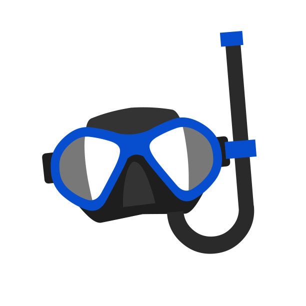 潜水面罩孤立在白色背景上。潜水装备。潜水面罩和通气管。你在海滩上需要的东西。图片下载