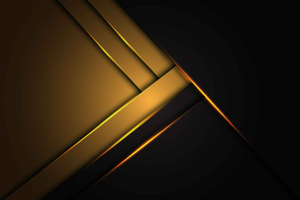 抽象的黄色灯光上黑色金属质感与简单的文字设计现代奢华未来派背景EPS10矢量图片下载