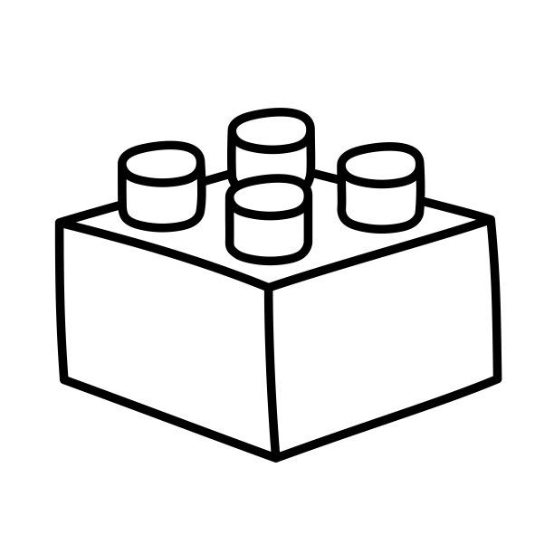 砖。手绘涂鸦儿童物品图标。图片下载