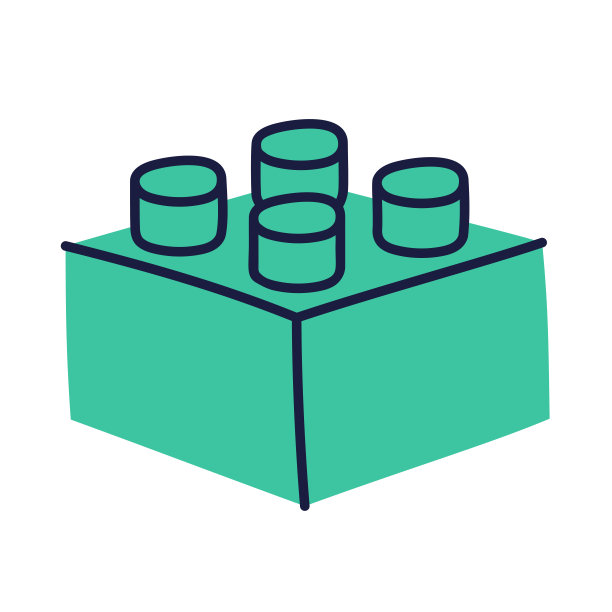 砖。手绘涂鸦儿童物品图标。图片下载