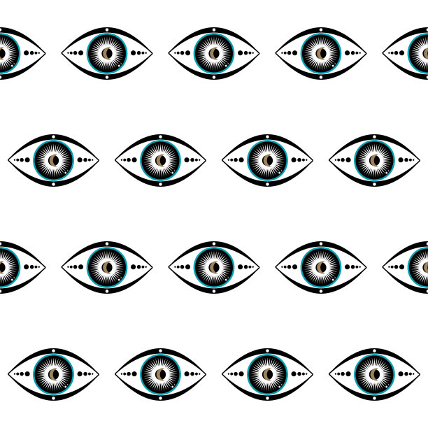 无缝面料Swatch图案抽象恶眼标志设计图片下载