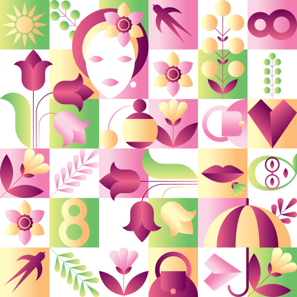 无缝包装纸，织物，海报，明信片图案。图片下载