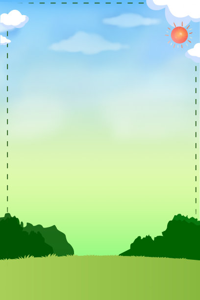 手绘卡通草地植物背景图图片下载