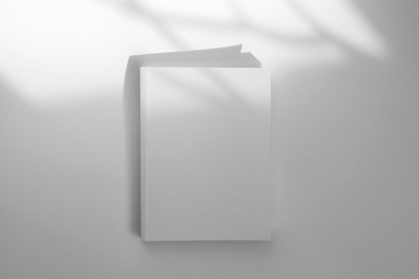 折叠的小册子模型。空白模拟的小册子，菜单和书。杂志白纸。模型的传单。在白色背景上孤立的两份小册子的模板。图片下载