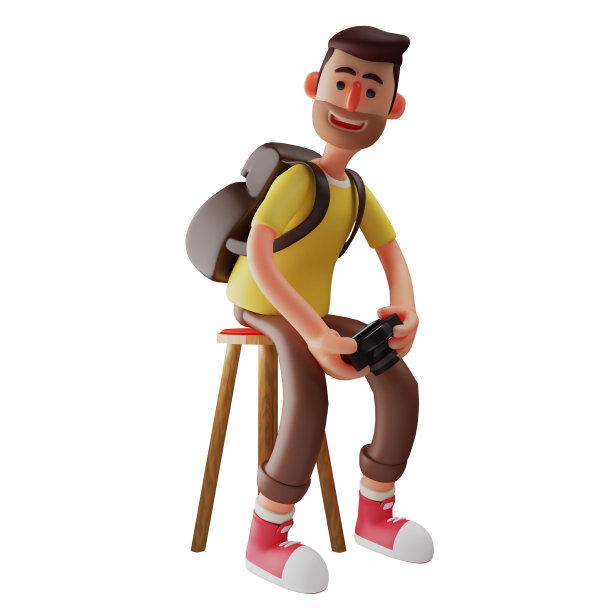 迷人的3D摄影师插图设计显示一个快乐的脸图片下载