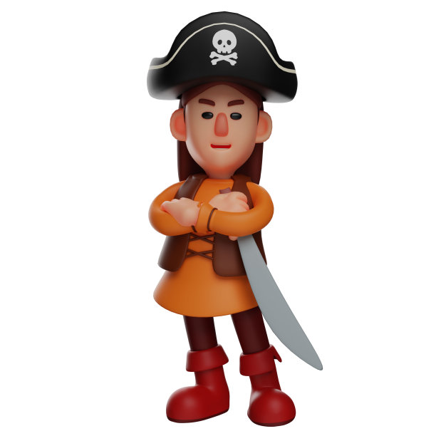 海盗卡通插图与野兽的表情图片下载