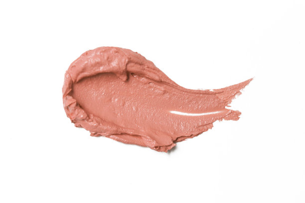 棕色奶油色化妆样本孤立在白色背景上。装饰美容涂片。图片下载