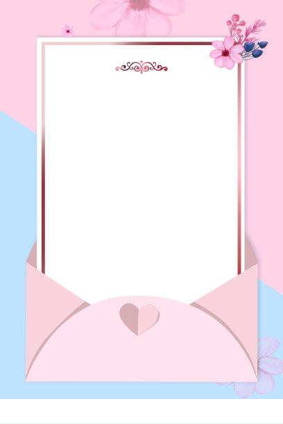 文艺清新信封信纸花朵背景图图片下载
