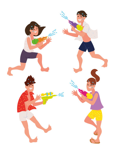 人们在玩水枪图片下载