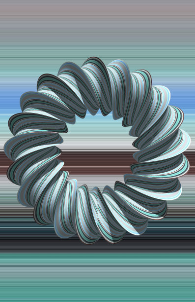 当代装饰艺术风格莫比乌斯戒指设计和颜色图片下载