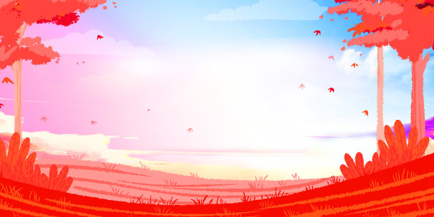 卡通手绘树木植物背景图图片下载