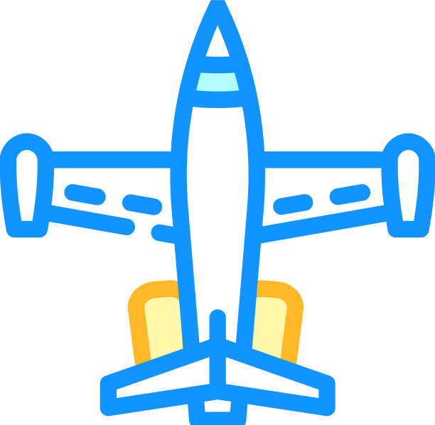 喷气式飞机彩色图标图片下载