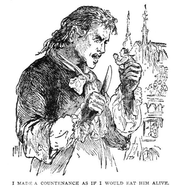 格列佛游记系列:男人用刀威胁小男人图片下载