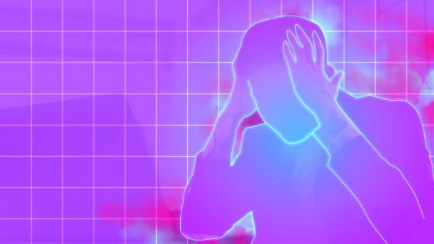 成年亚洲商人受挫，强调悲伤，并尝试在元宇宙概念上的骗局。图片下载