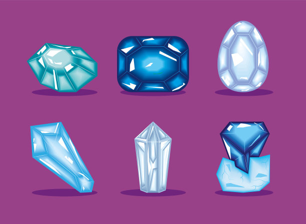 一套蓝色治疗水晶图片下载