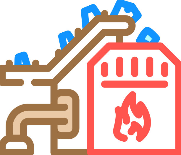 垃圾焚烧彩色图标图片下载