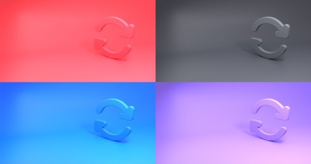 黄色、灰色、蓝色、紫色刷新图标图片下载