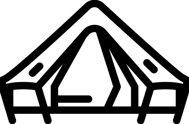 帐篷露营线图标图片下载