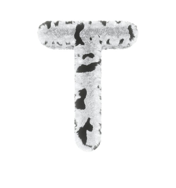 毛茸茸的斑点狗字体字母T图片下载