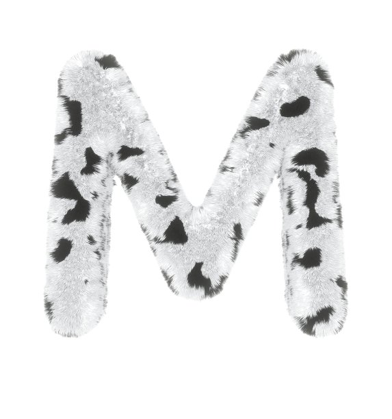 毛茸茸的斑点狗字体字母M图片下载
