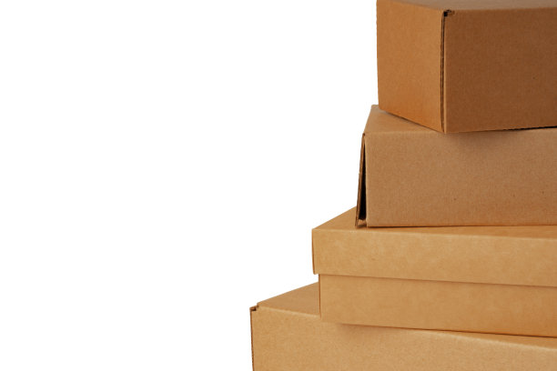 手工纸板盒孤立在白色背景上图片下载