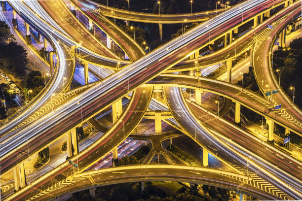 上海延安高架桥夜景图片下载