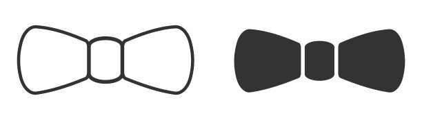 领结图标。燕尾服元素符号。标记领带向量。图片下载