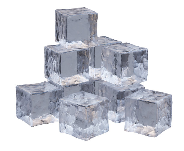 冰块孤立的3d渲染，3d插图。图片下载