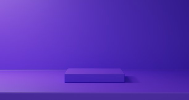 逼真的3D紫色圆角立方体底座或站立平台8K JPEG图片下载