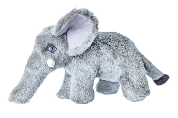 白色背景上的毛绒大象玩具图片下载