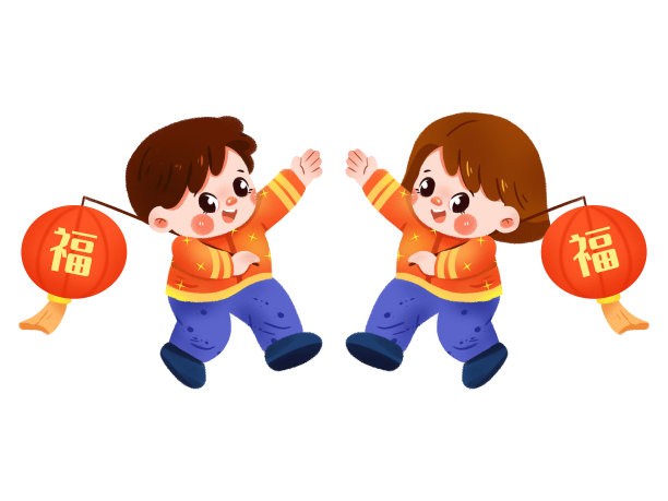 去拜年卡通儿童图片下载