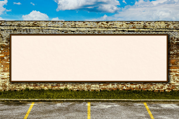 砖墙商店停车场空的标志停车场空间封闭的复制空间建筑图片下载